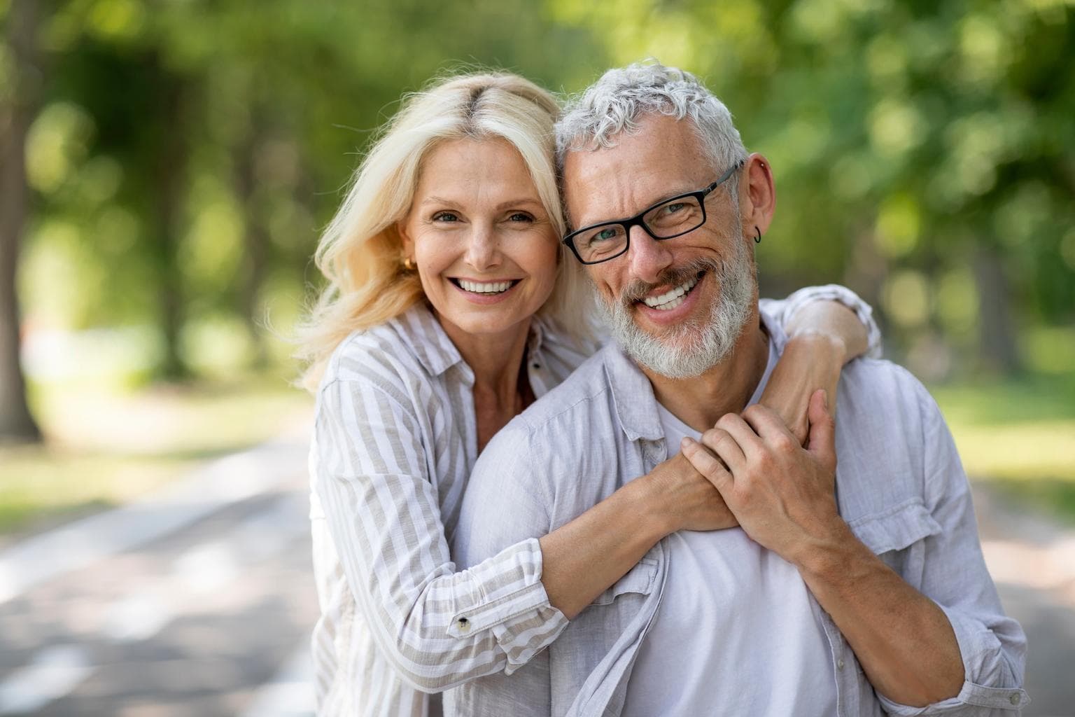 Happy couple enjoying clear vision