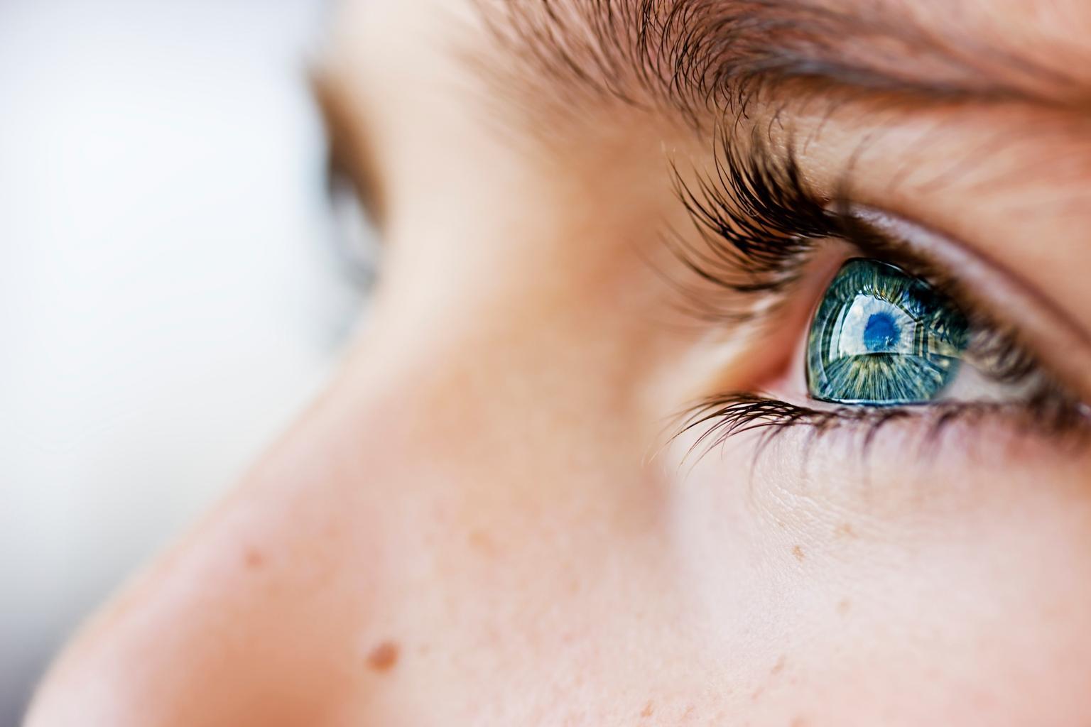 Close-up of healthy blue eye