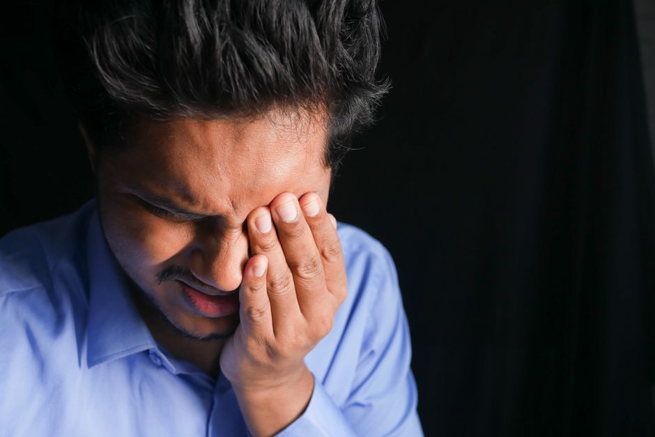 Woman experiencing evaporative dry eye